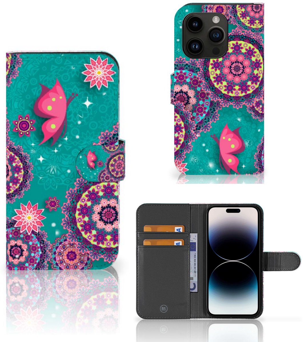 iPhone 15 Pro Hoesje Cirkels en Vlinders