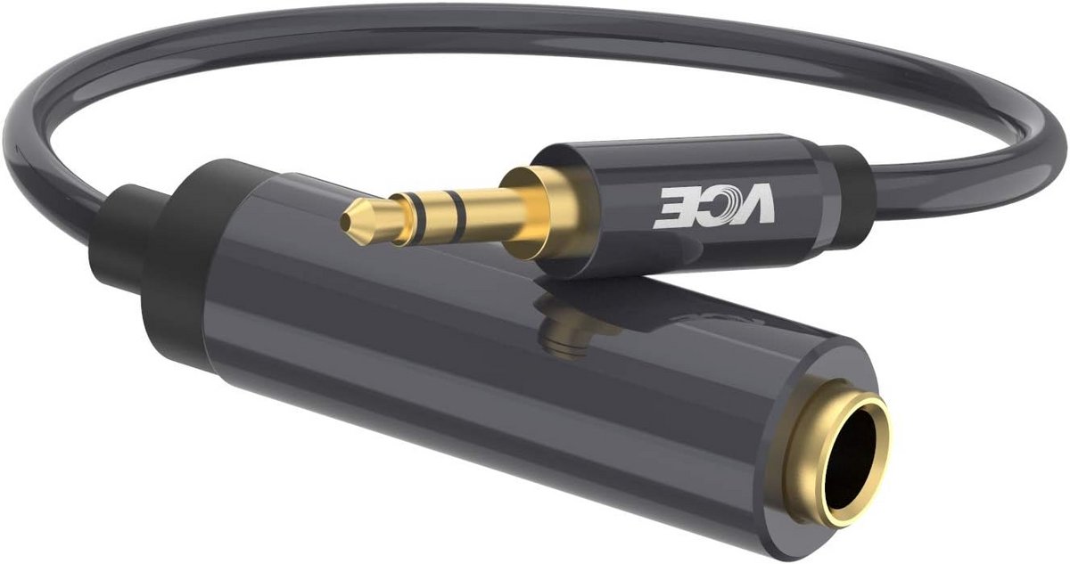 Audio Adapter 3.5mm naar 6.35mm - Microfoon en Hoofdtelefoon Connector