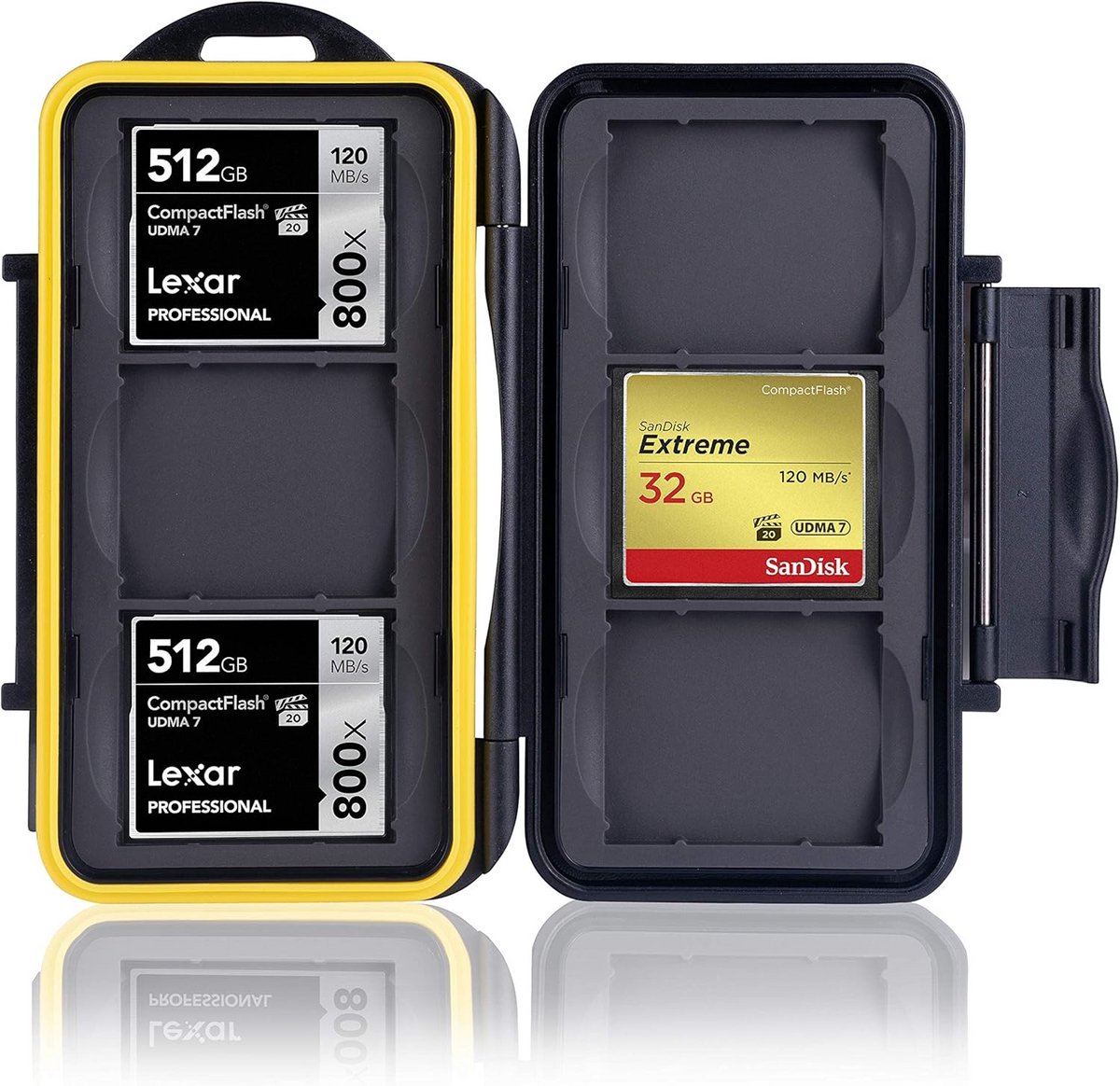 Geheugenkaartbeschermingsbox voor 6 Compact Flash kaarten - Opslagoplossing en Kaartkluis