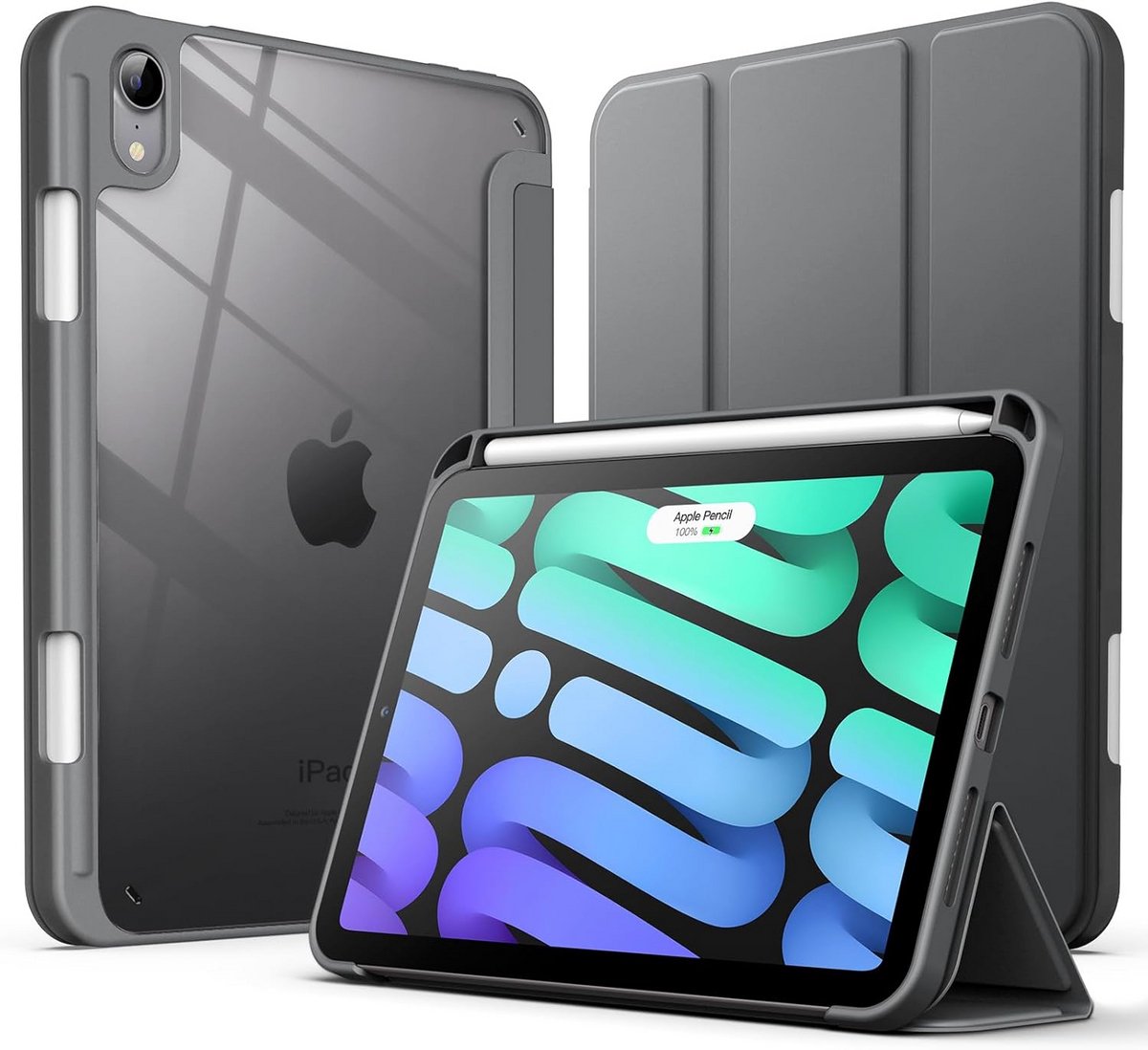 Dunne Tablet Case voor iPad mini met Pencil Houder en Heldere Achterzijde
