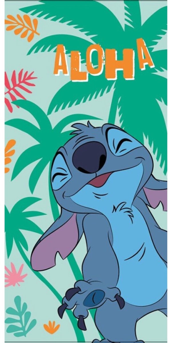 Stitch Aloha strandlaken 70 x 140 cm polyester