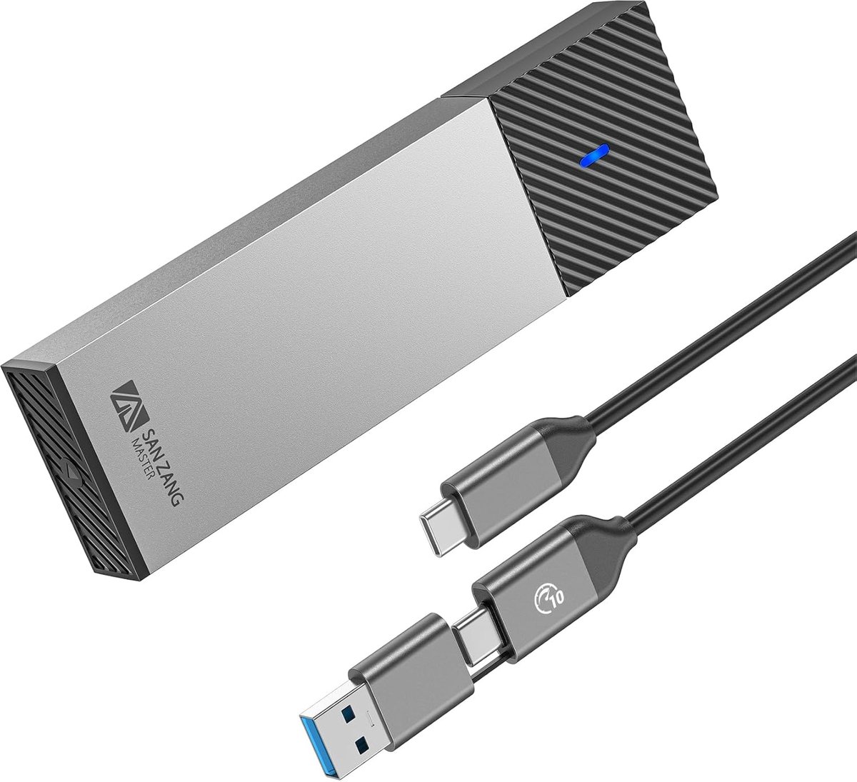M.2 SSD Behuizing met 10 Gbit/s Overdracht voor PCIe NVMe en SATA - Geschikt voor 2230 2242 2260 2280