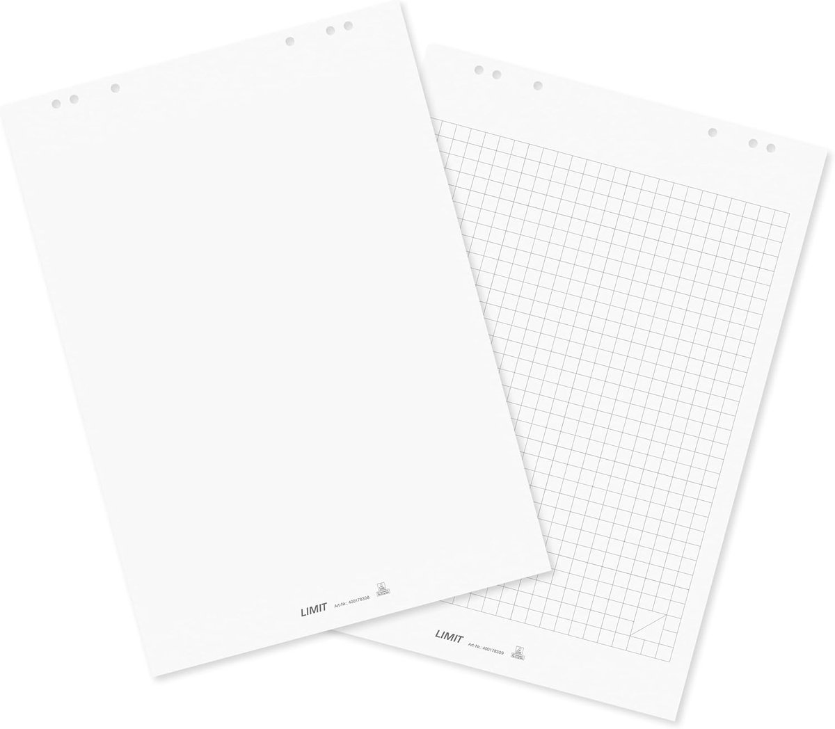 Flipoverblok 2-pack, geruit en blanco, 20 vellen, 80 g/m²
