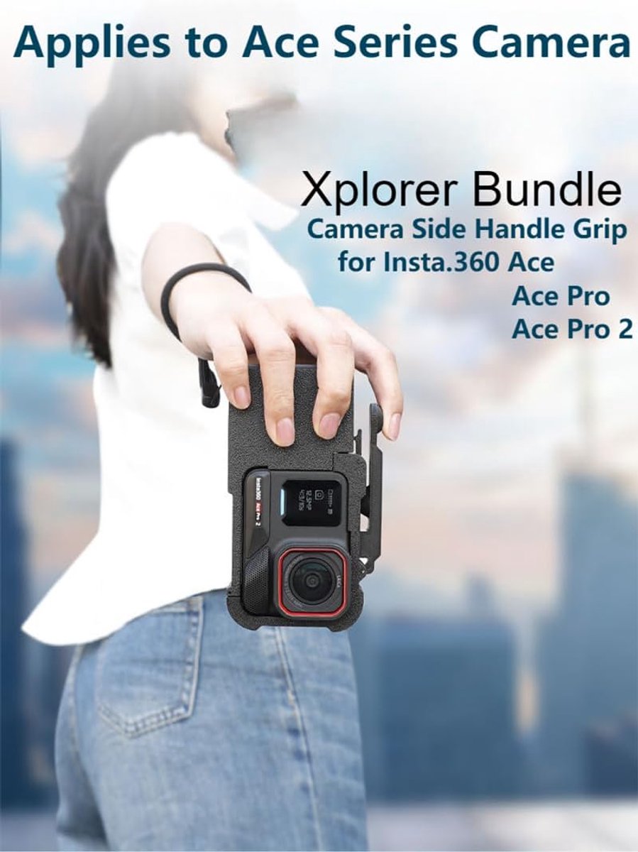 Street Photography Camera Side Handle Grip voor Insta.360 Ace Pro 2/ Ace Pro/Ace Action Camera - Zijhandgreep met Sluiterknop voor Vlogging & Travel Shoot thumbnail 3