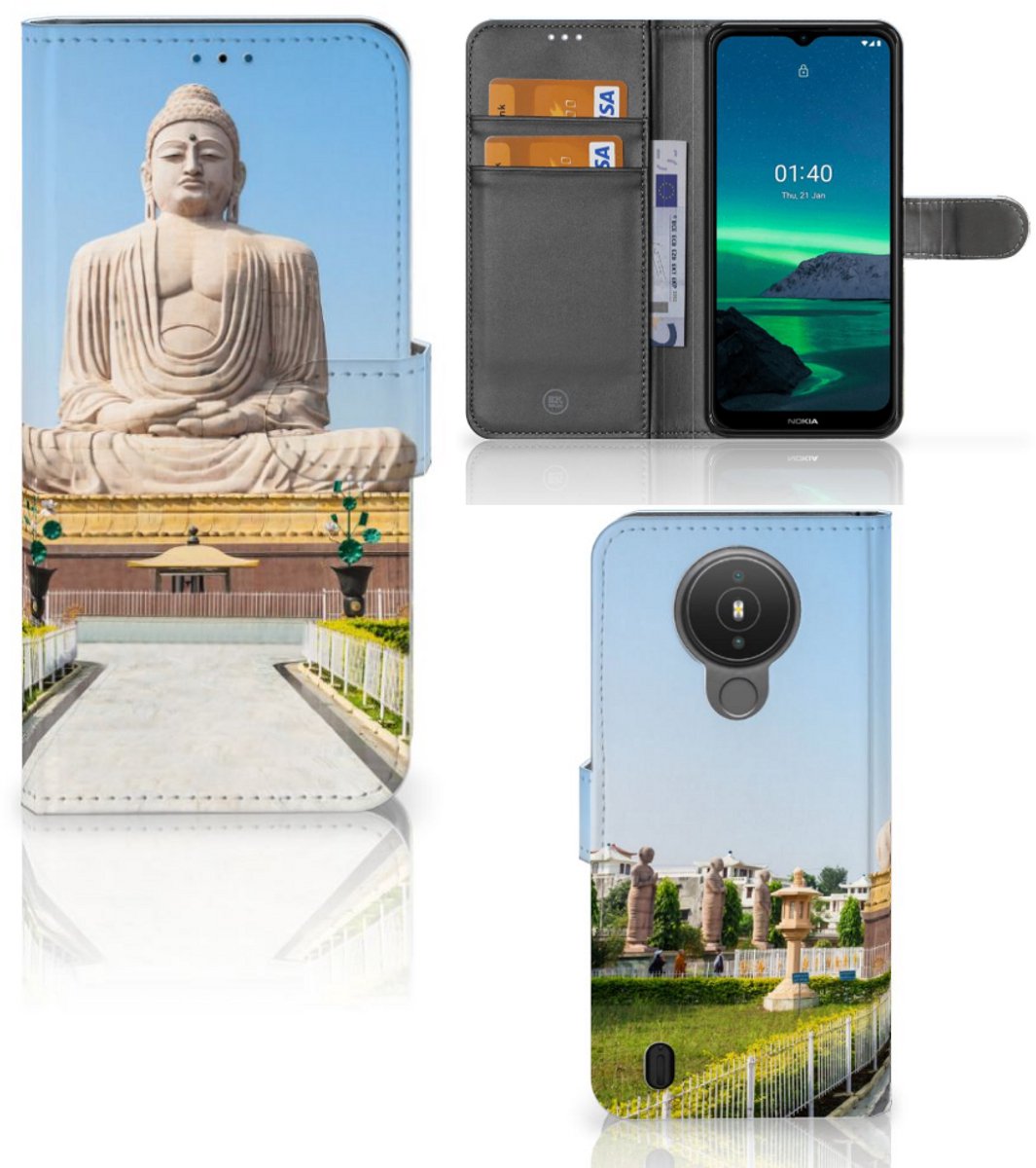 Nokia 1.4 Flip Cover Boeddha