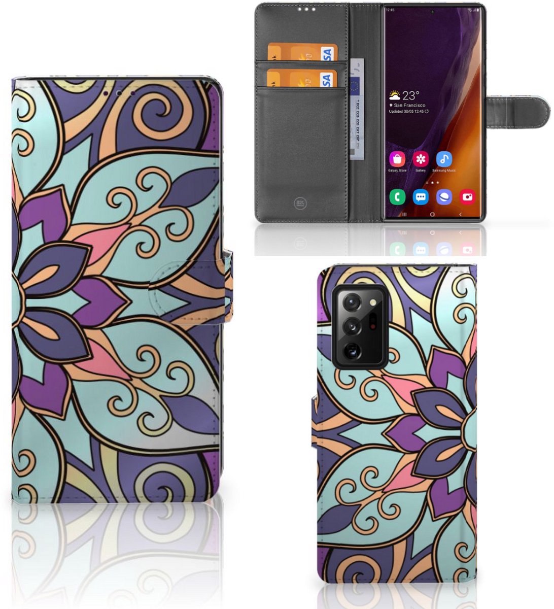 Samsung Galaxy Note20 Ultra Hoesje Purple Flower