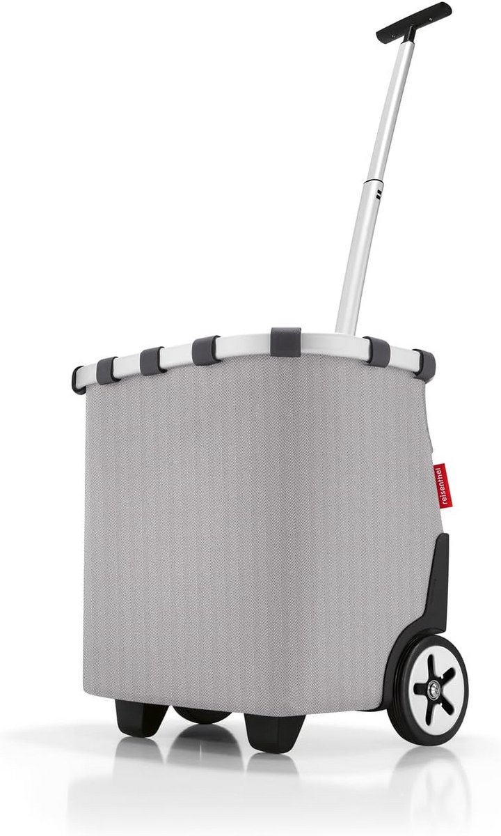 Draagbare boodschappentrolley met aluminium frame en schouderriem - Herringbone Grey