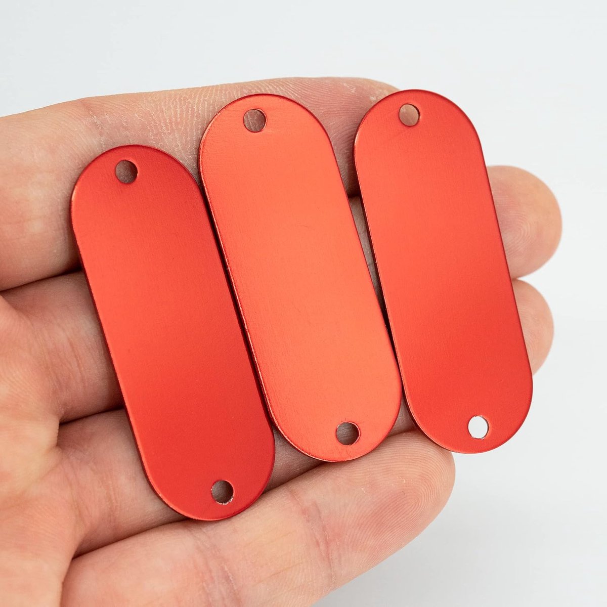 Geanodiseerd aluminium gravure tags met gaten - 25 stuks - ideaal voor stempelen
