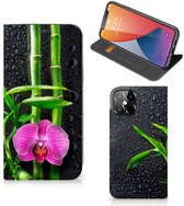 Coque iPhone 12 Pro Max Portefeuille Bookcase Orchidée