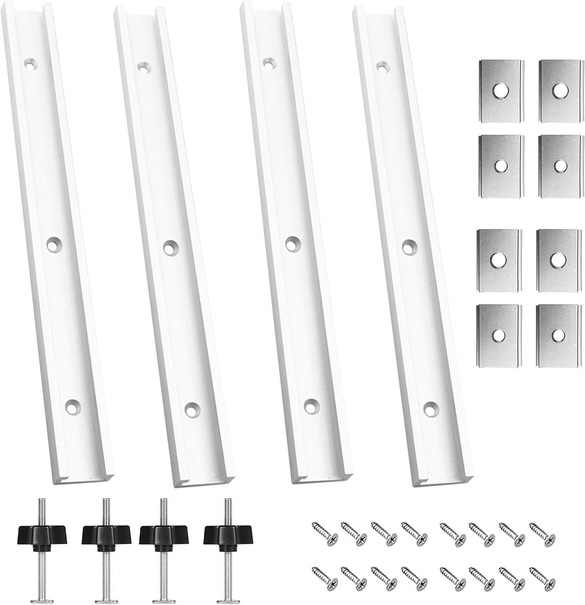 T-geleiderail-klemrails van aluminiumlegering - 400 mm T-sleuf met schuifregelaars voor houtbewerking