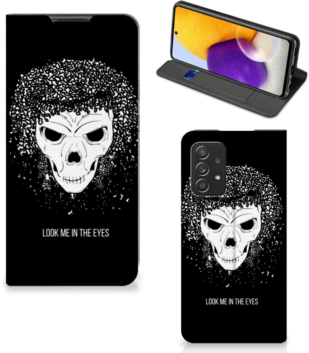 Mobiel BookCase Samsung Galaxy A72 (5G/4G) Skull Hair