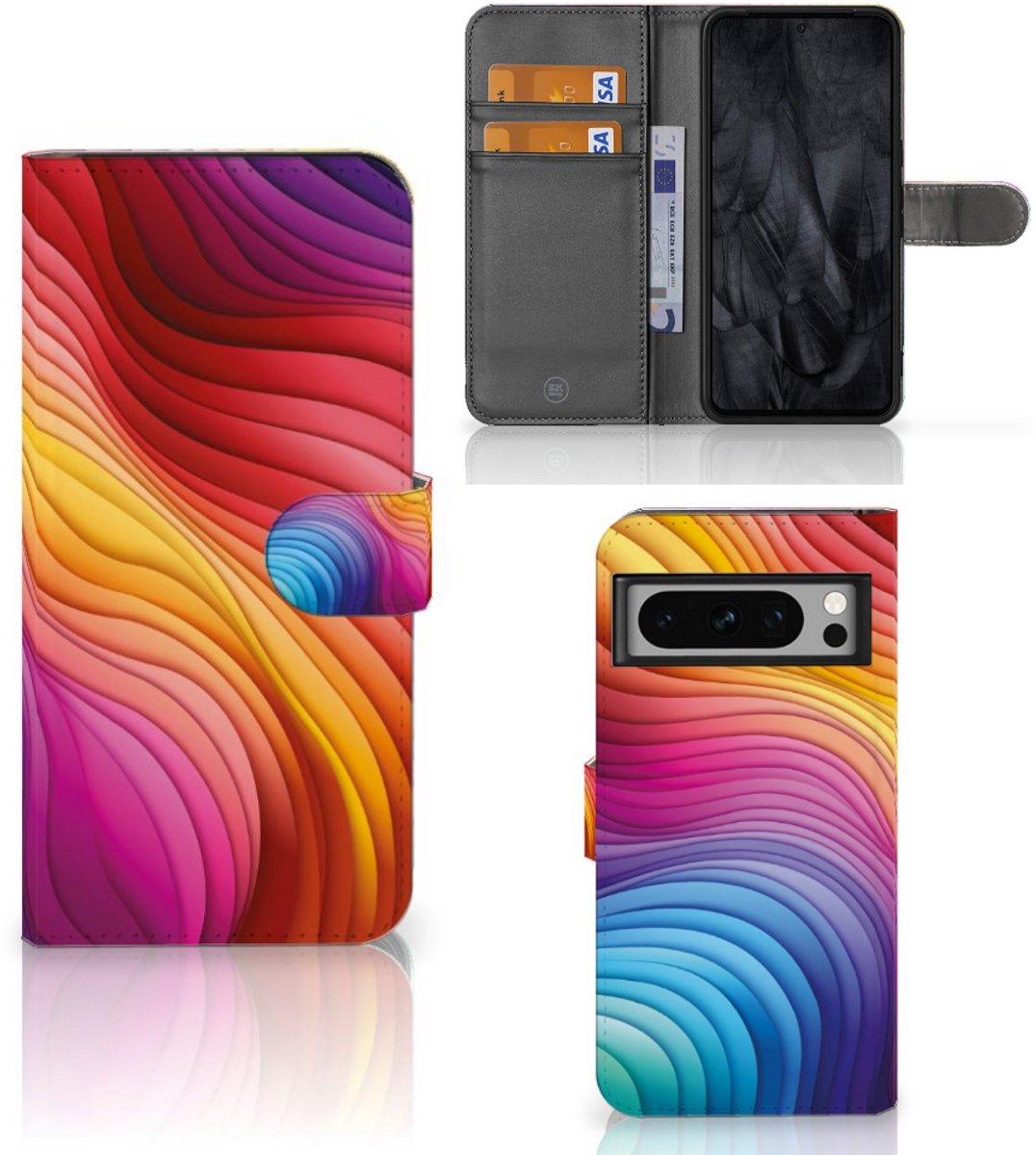 Book Case voor Google Pixel 8 Pro Regenboog