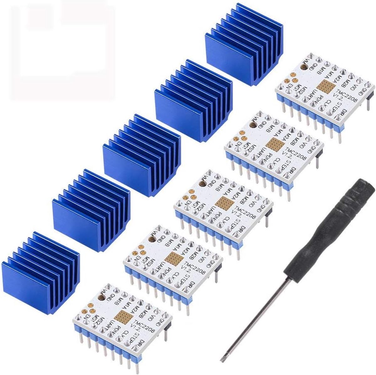 3D Printer Stappenmotor Driver Module met Koellichaam en Schroevendraaier - 5 Stuks