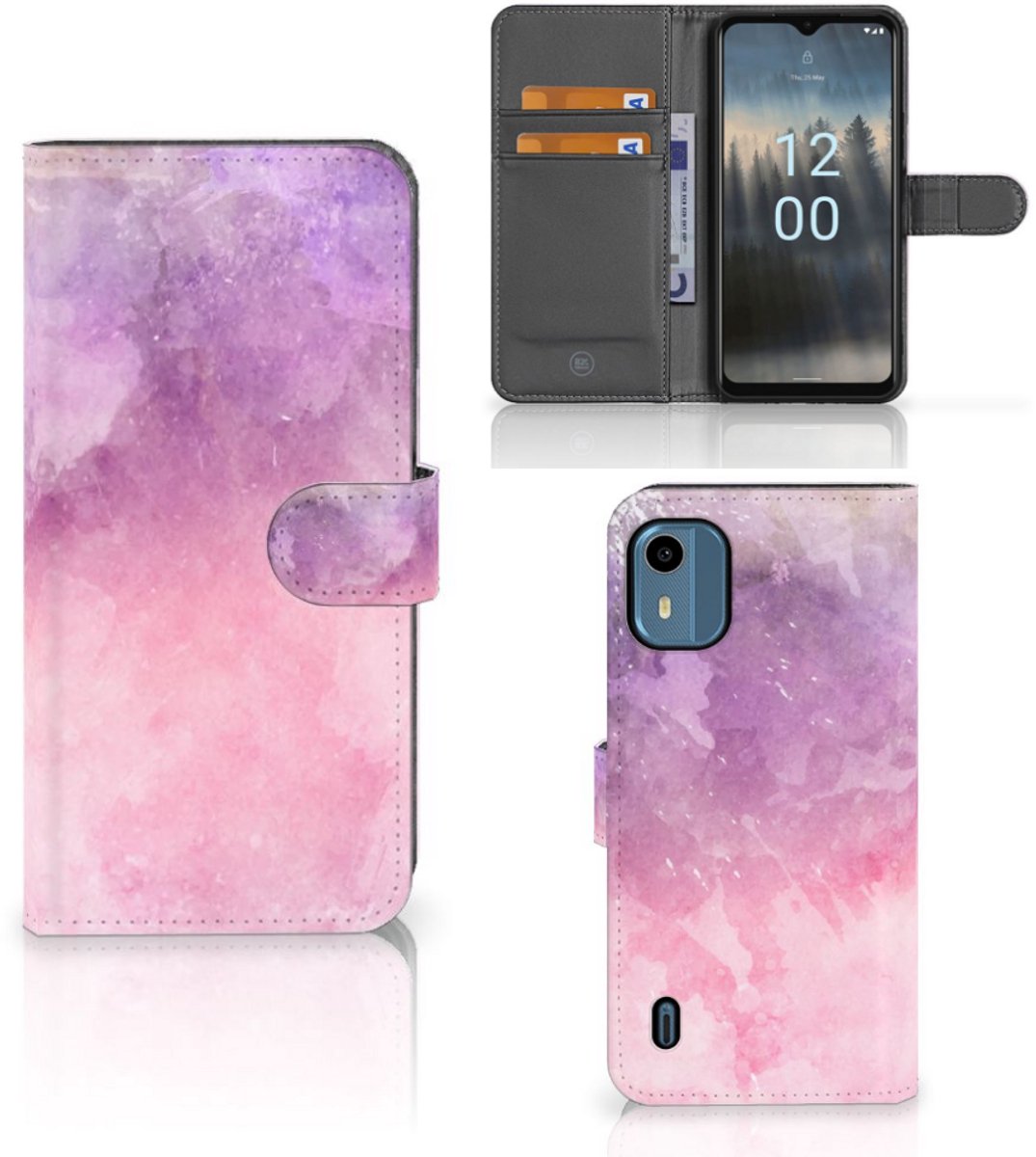 Hoesje Nokia C12 Pink Purple Paint