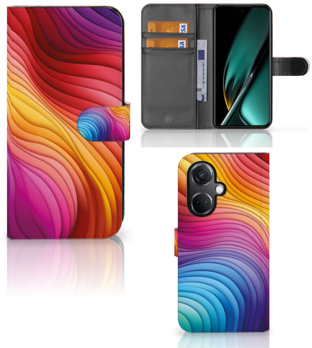Book Case voor OnePlus Nord CE 3 Regenboog