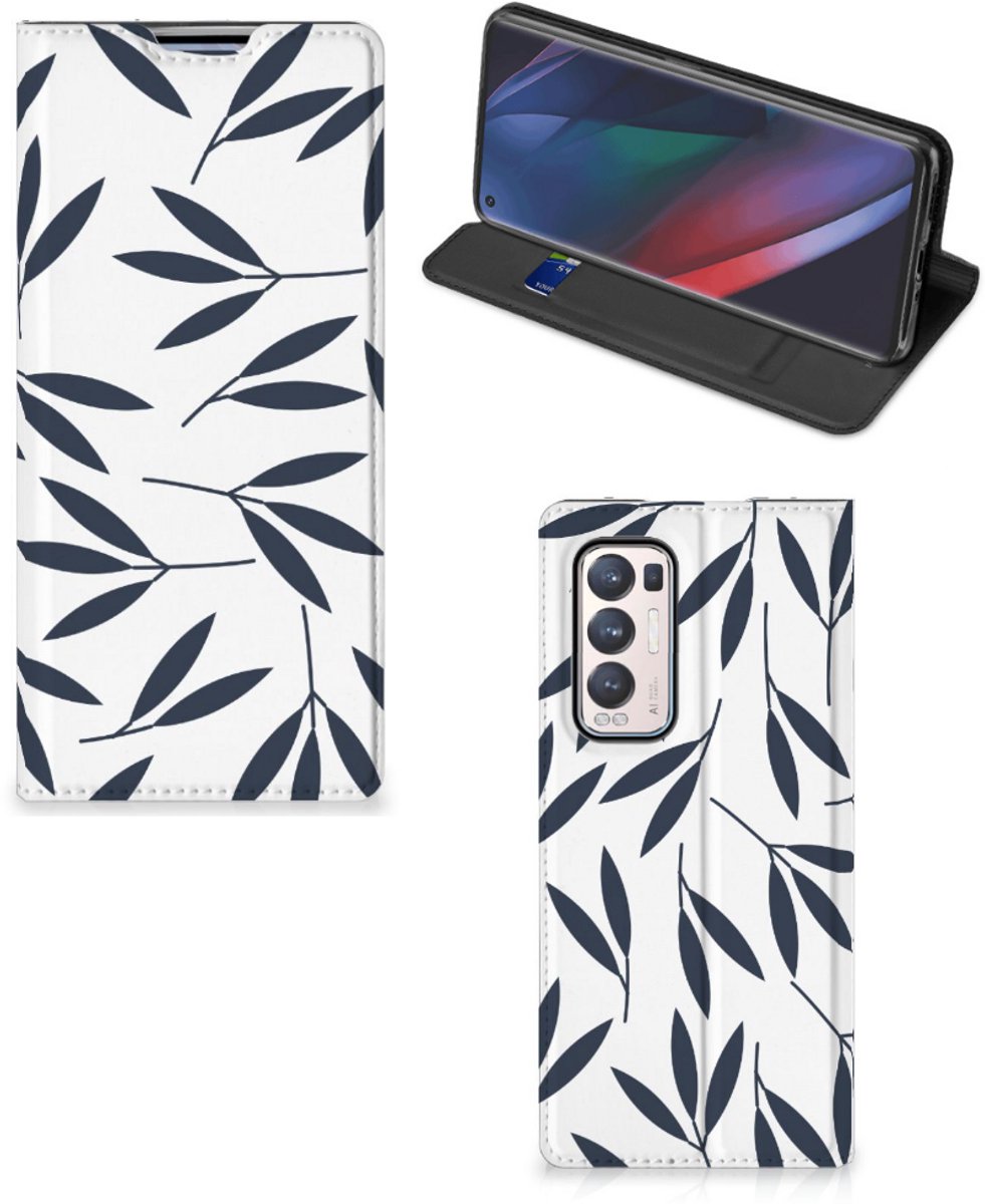 OPPO Find X3 Neo Smart Cover Leaves Blue