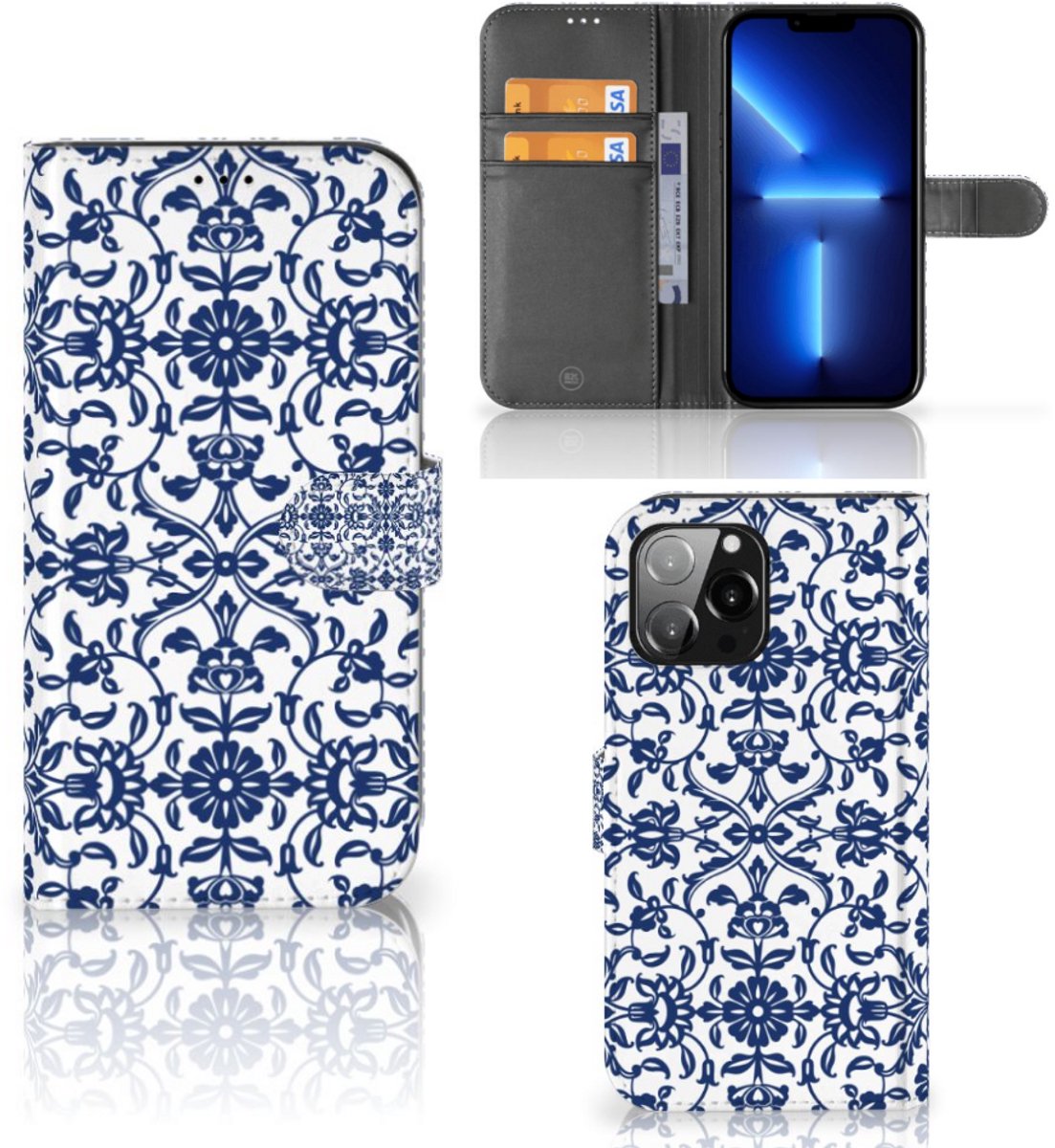 iPhone 13 Pro Max Hoesje Flower Blue
