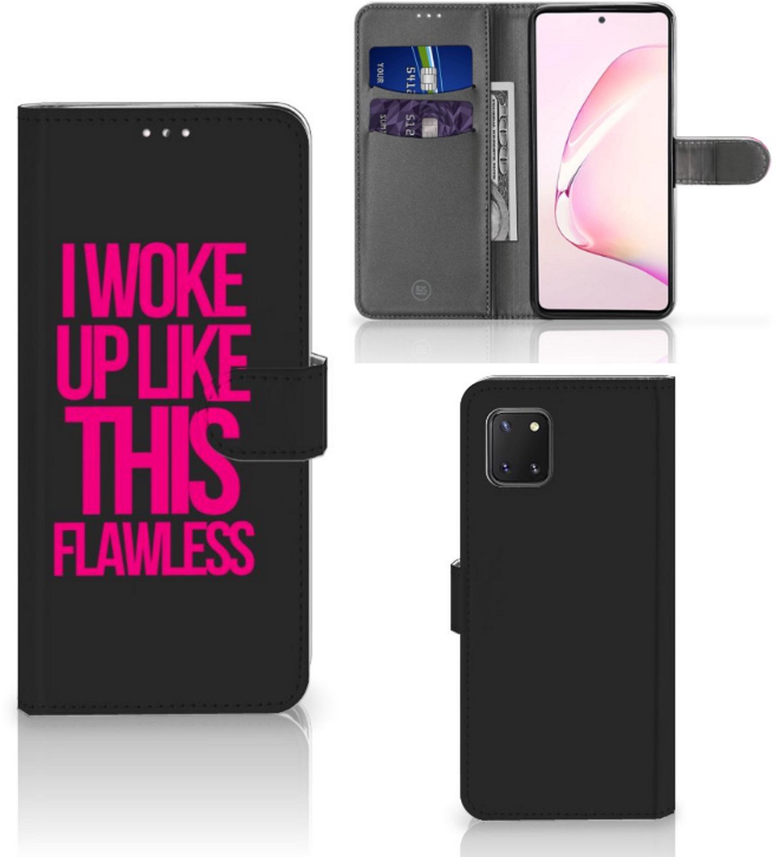 Samsung Note 10 Lite Hoesje met naam Woke Up - Origineel Cadeau Zelf Maken