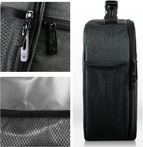 Hap Tim Geïsoleerde Lunchtas Voor Volwassenen En Kinderen, 6,5 Liter Coole Jongens Lunchbox Tas Voor Mannen Vrouwen, Stoere En Ruime Koeltas Bento Lunchboxen voor volwassenen En jongens (Donkergrijs) van Hap Tim — afbeelding 3