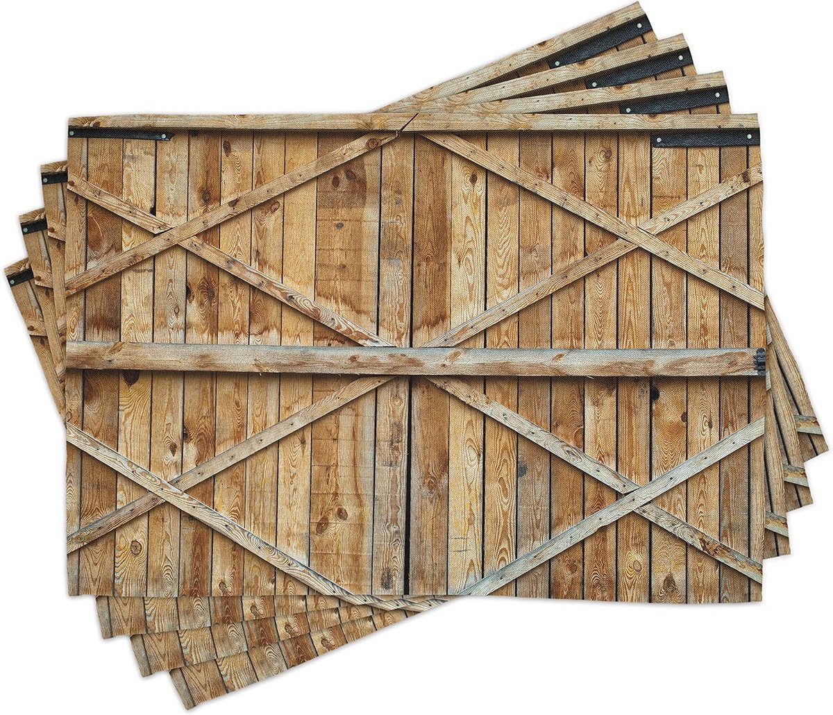 Rustiek Placemat Set van 4 - Wasbare Stoffen Placemat voor Eettafel, Bruin