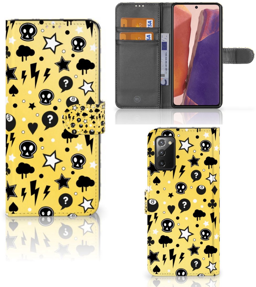 Telefoonhoesje met Naam Samsung Galaxy Note 20 Punk Geel