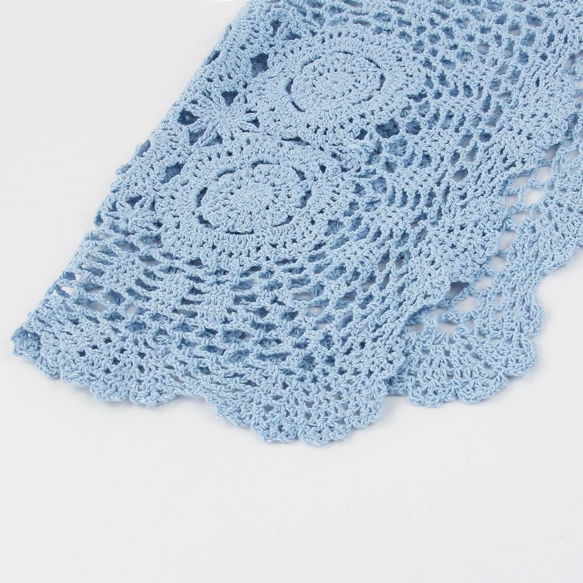 Handgemaakte Gehaakte Katoenen Tafel Placemats en Doilies Set van 4 – Blauw