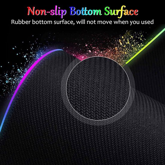 Grote RGB Gaming Muismat XXL 900x400x3mm - Waterdicht en Antislip — afbeelding 3
