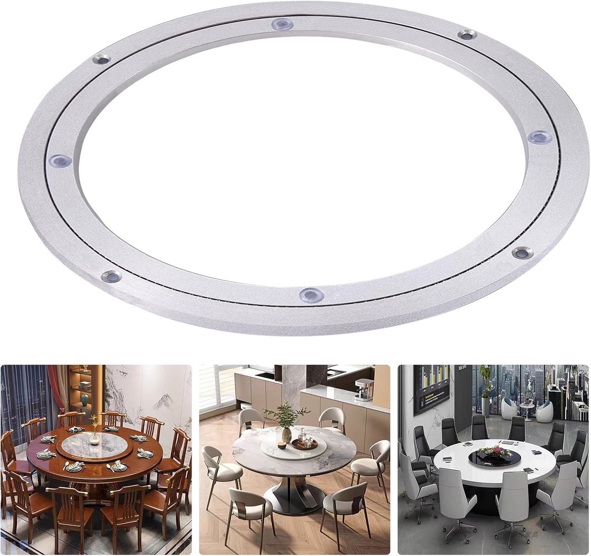 Zware Draaitafel van Aluminiumlegering voor Eettafel, Taartdecoratie, en TV-monitorstandaa