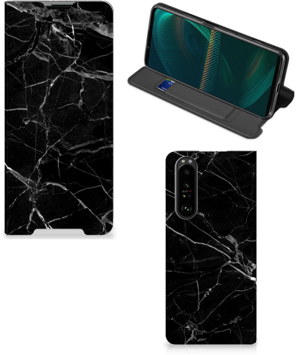 Sony Xperia 5 III Standcase Marmer Zwart - Origineel Cadeau Vader