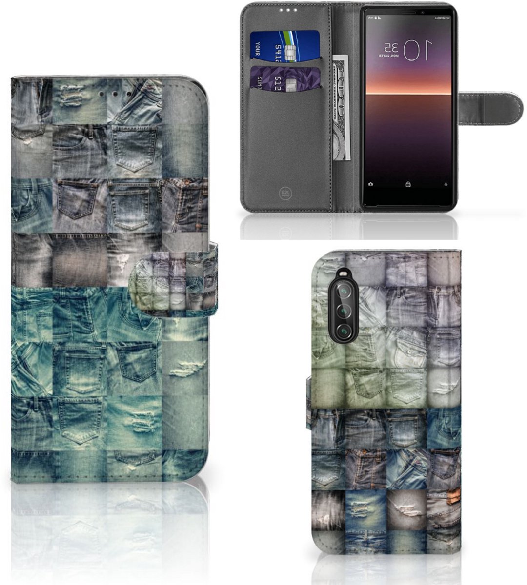 Wallet Case met Pasjes Sony Xperia 10 II Spijkerbroeken