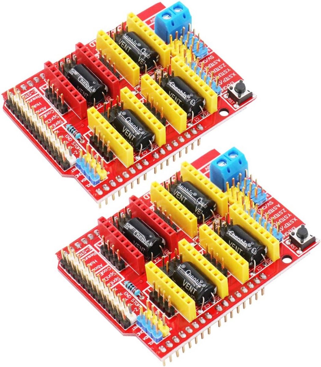 2 Stuks A4988 V3 Graveerschijf Shield voor 3D-Printers en CNC Machines