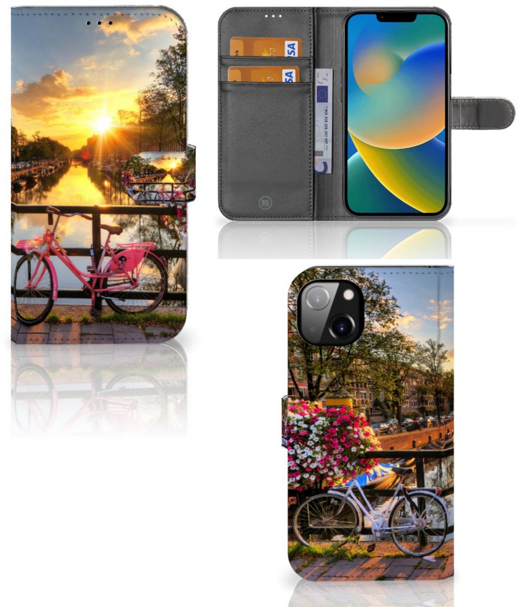 Boekhoesje voor iPhone 14 Plus Flip Cover Amsterdamse Grachten