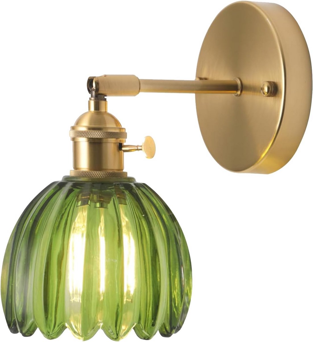 Wandlamp van Glas in Vintage Stijl - Groene Wandverlichting