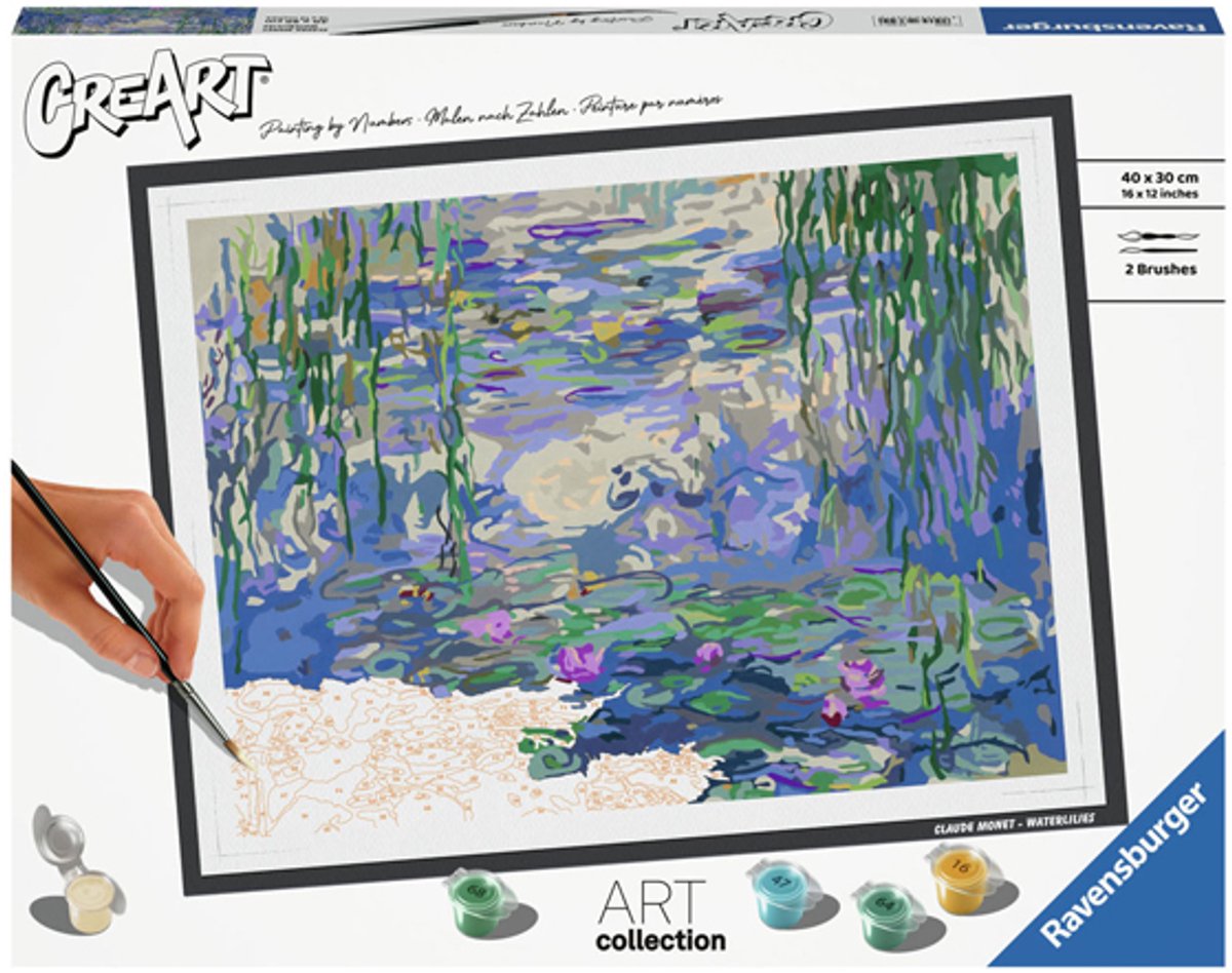 Ravensburger Waterlilies (Monet) - Schilderen op nummer voor volwassenen — afbeelding 2