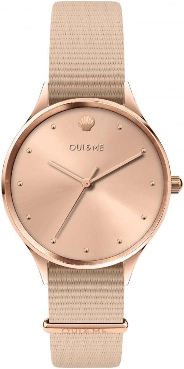 Dameshorloge Analoog Roségoud 32mm met Verwisselbare Nylon Band