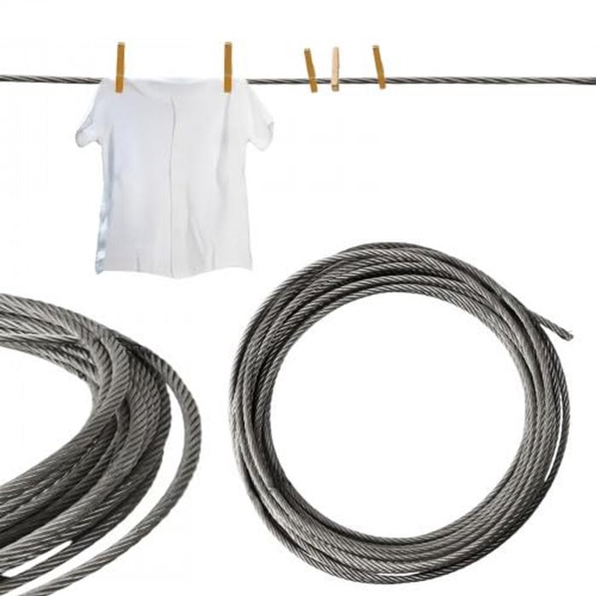 Flexibele Roestvrij Stalen Kabel 10m - Sterke Ophangdraad voor Buiten en Binnen
