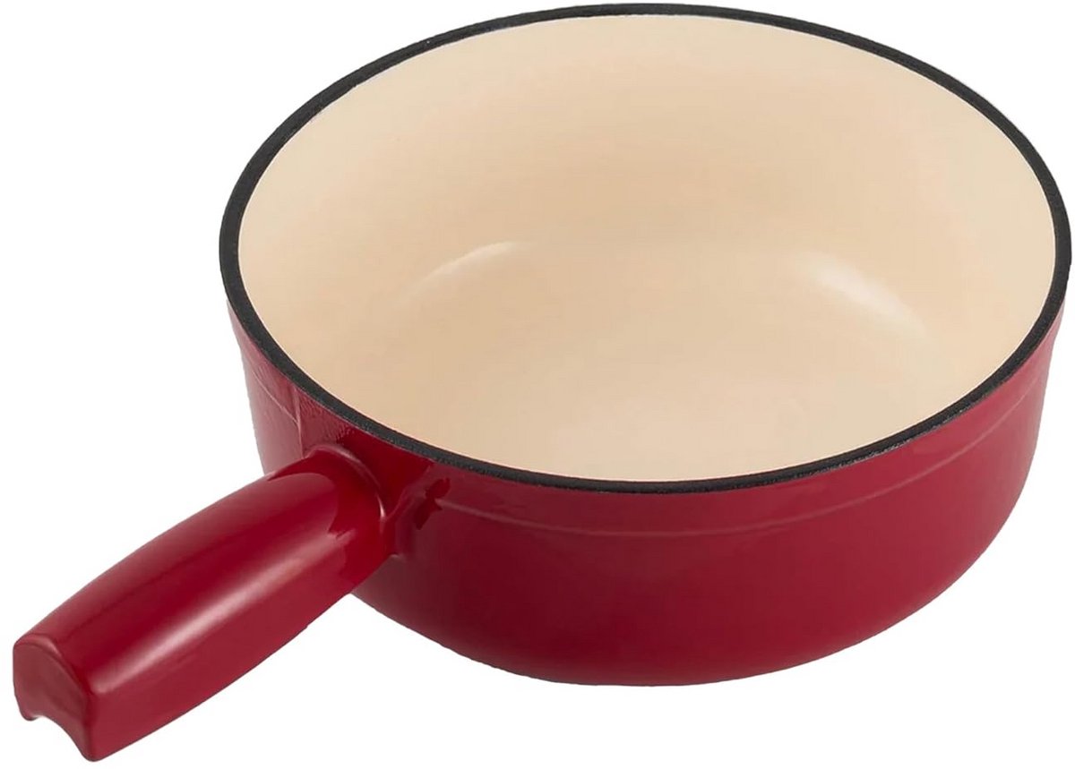 Kaasfondue Set Voor Thuis, 1.5 Liter, Kersenrood