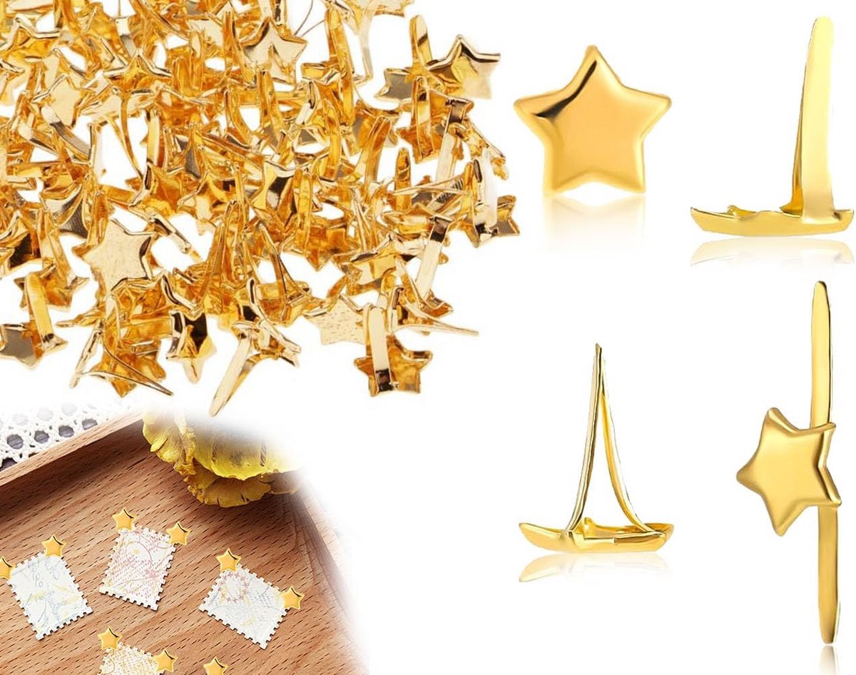 200 stuks decoratieve metalen paperclips met patroon voor knutselen en kantoor