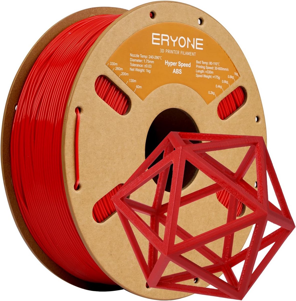 ABS Filament Rood 1.75mm voor 3D Printer, Hoge Snelheid, 1kg