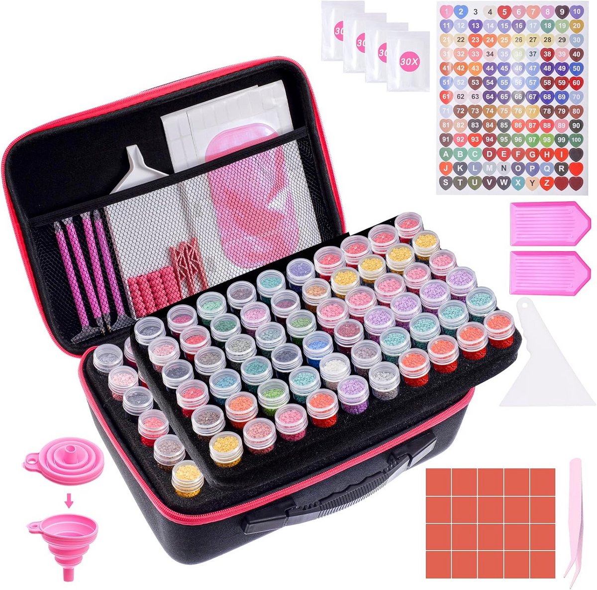 Opbergdozen met 120 Vakjes voor Diamond Painting Kralen en Accessoires