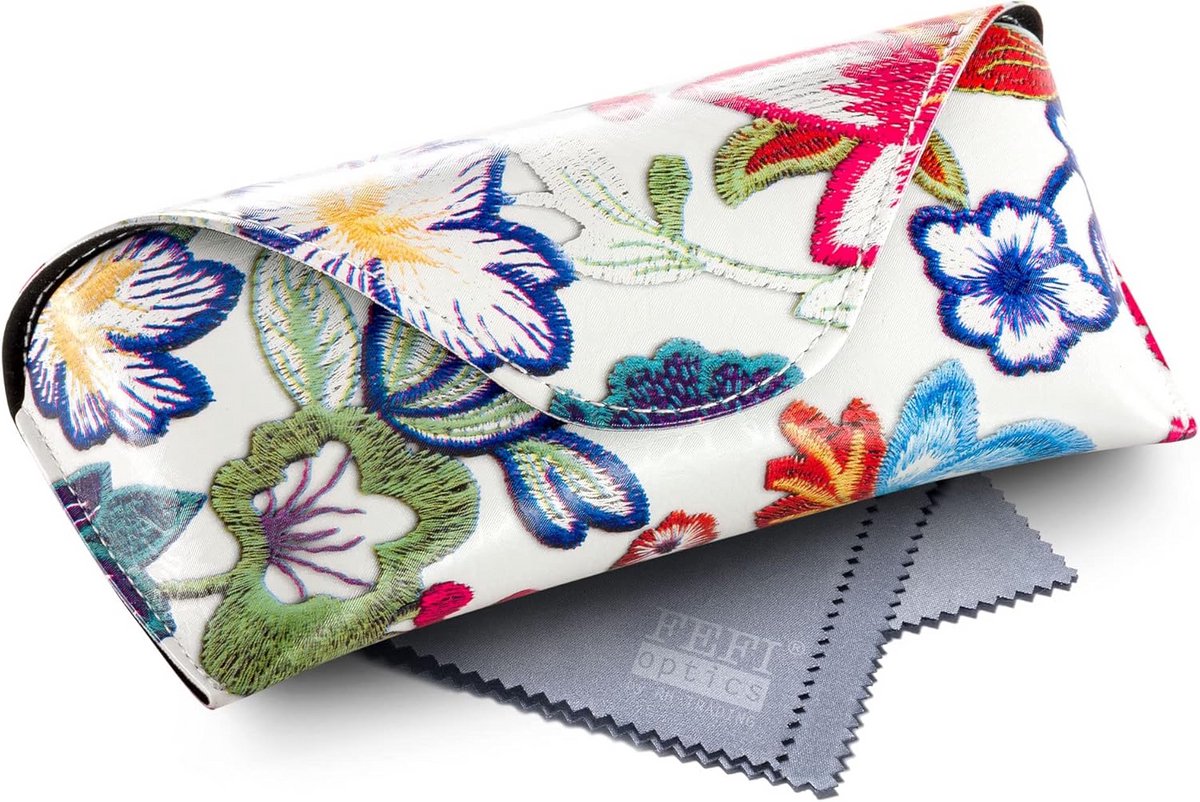 Grote hardcase brillenkoker voor gewone en zonnebrillen met poetsdoek