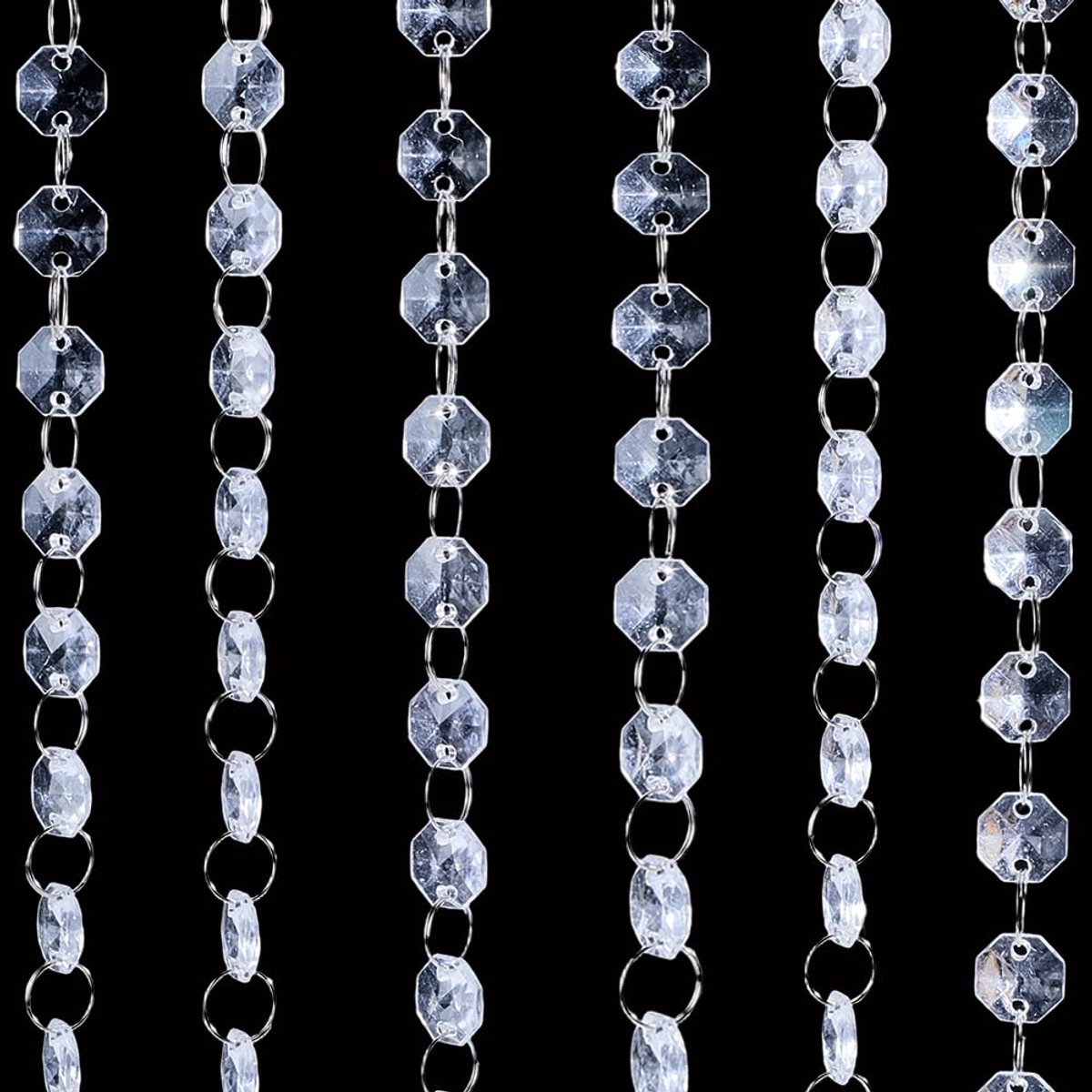 Kralengordijn - Duidelijke Kristal Garland - 16.4 Voet | 14mm Achthoekige Acryl Kralen