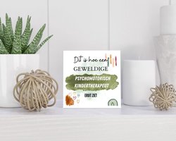 Tegel 15x15 cm met Psychomotorisch kindertherapeut cadeau decoratie | tegeltjes met tekst | tegeltjes met spreuken | collega | oma | opa | pensioen | mama | papa | vriend