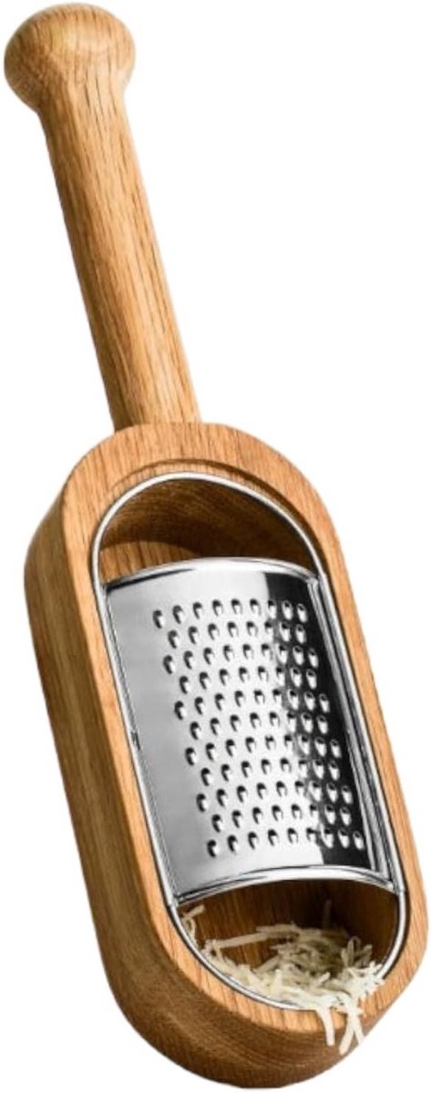 Kaasrasp met Eikenhouten Houder - RVS Rasp - Luxe Kaasgerei
