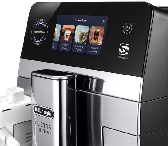 De'Longhi Eletta Ultra - volautomatische espressomachine met 50 recepten - LatteCrema Hot & Cool en Silent Technology - Metaal - ECAM470.85.MB