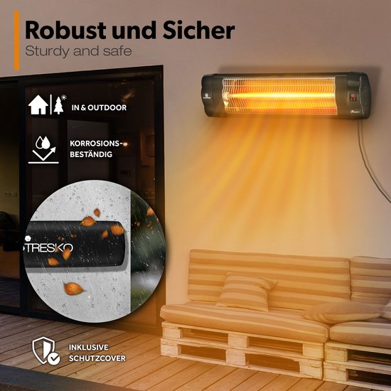 Infrarood Verwarming - Terrasverwarmer - Elektrische Heater - Zwart