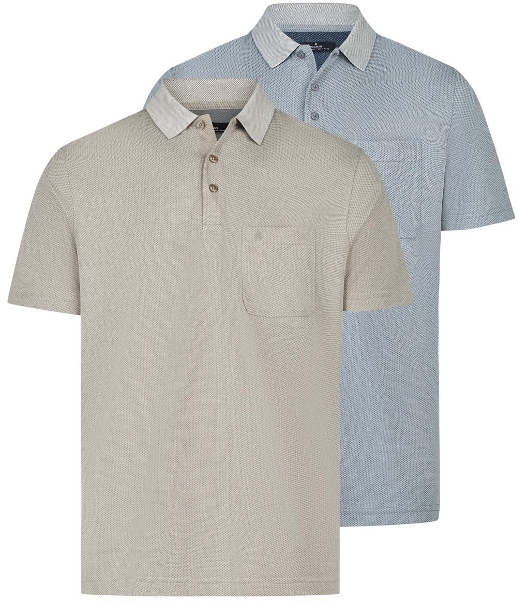 RAGMAN Heren poloshirt 2 pack Basic