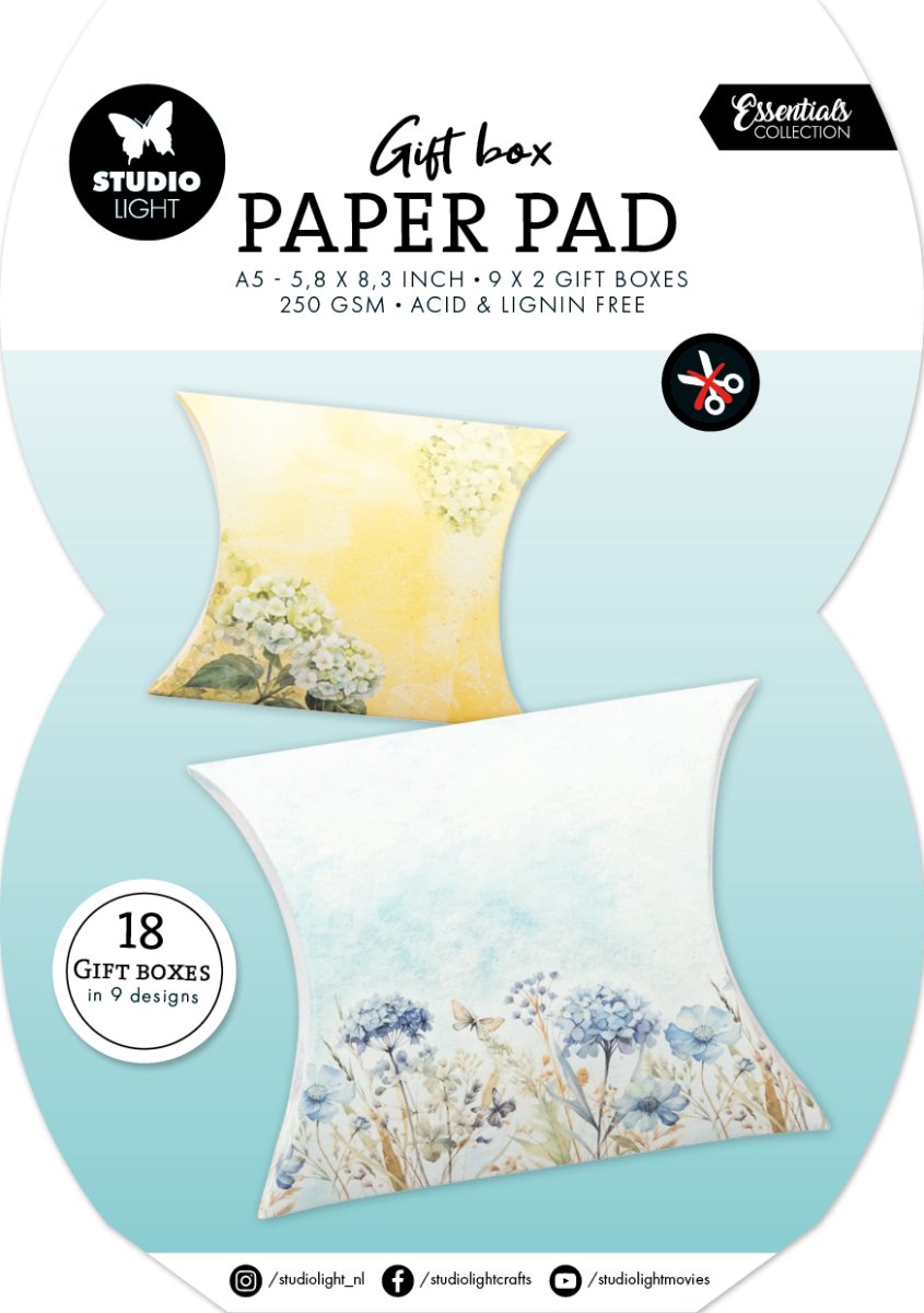 Giftbox paper pad Pillowbox - Essentials nr. 456