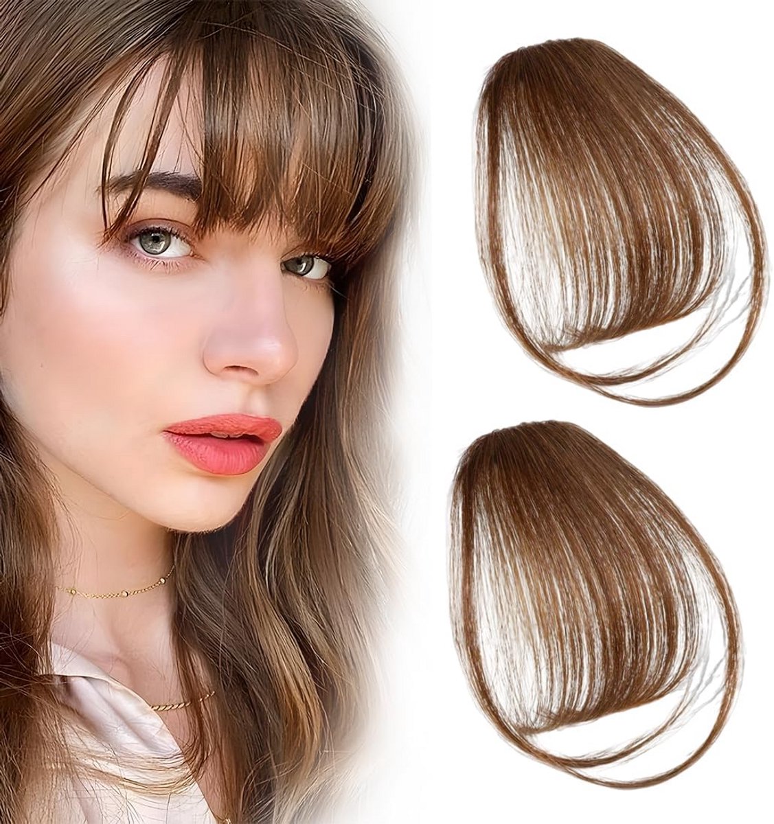 Clip-in Pony met Bakkebaarden voor Dames Haarstukje in Lichtbruin