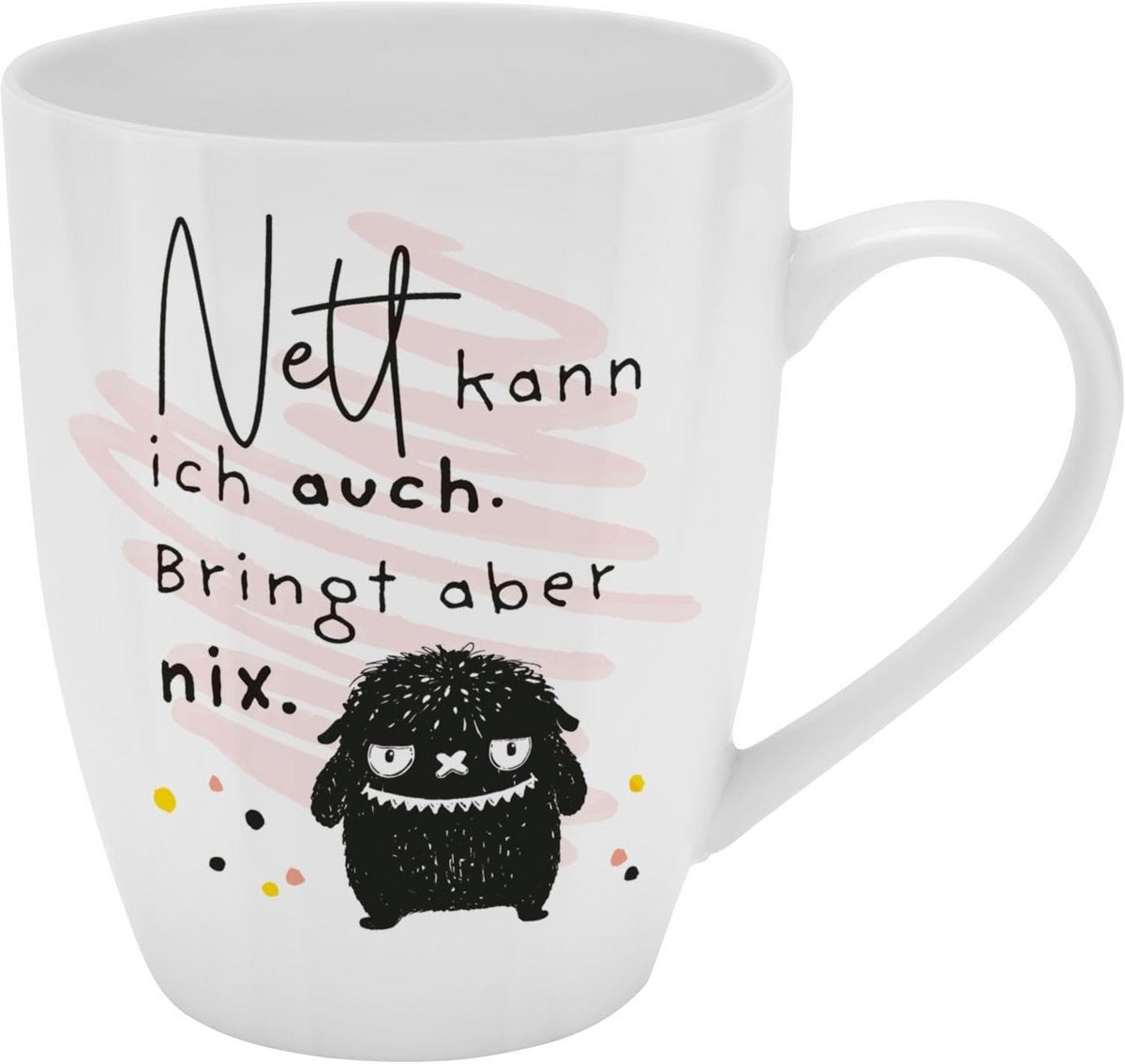 Keramische Mok met Grappige Tekst en Motief - New Bone China - 35 cl